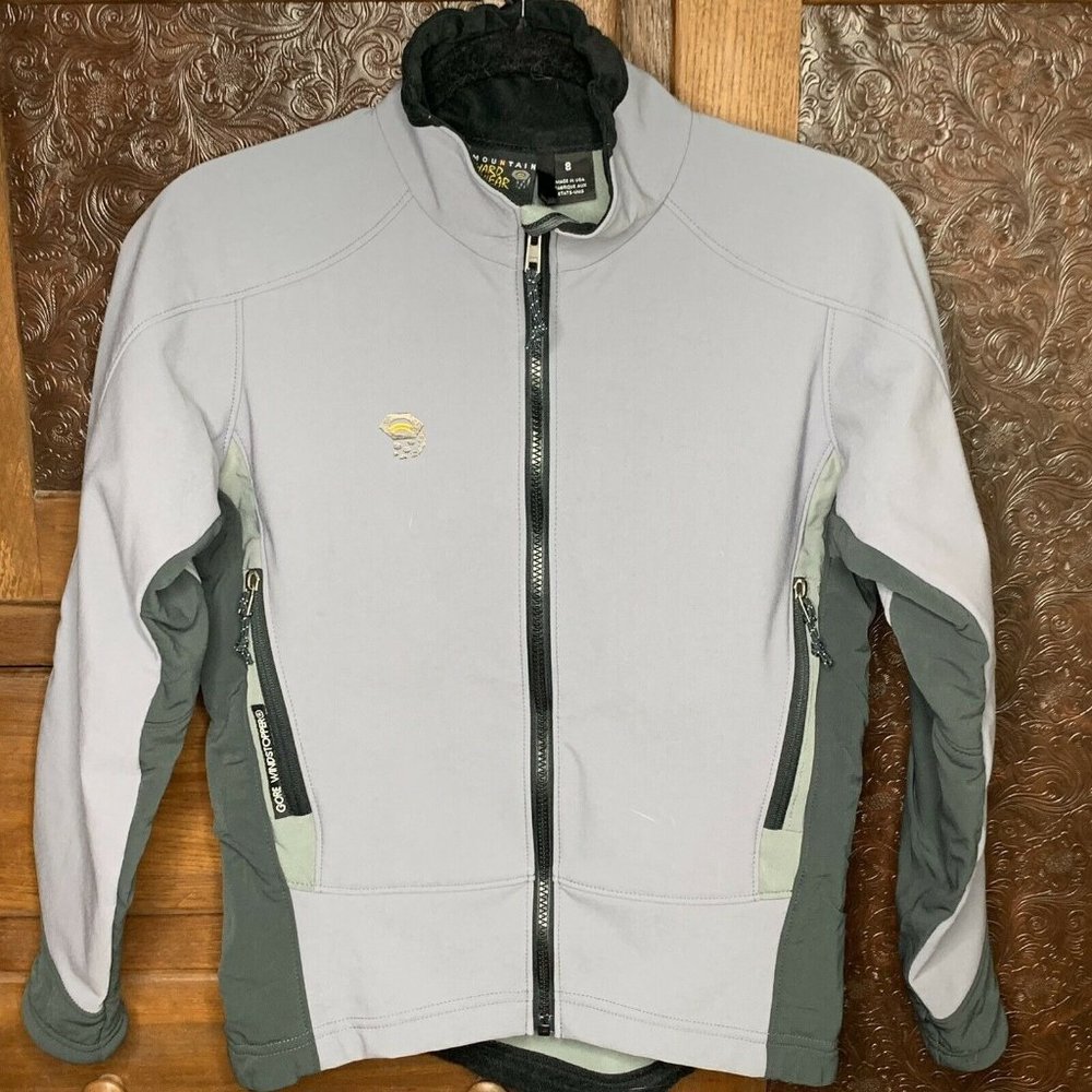 Mountain Hardwear Gore WindStopper Jacket Womens Sz 8 Gray Black RA 89674 EUC!